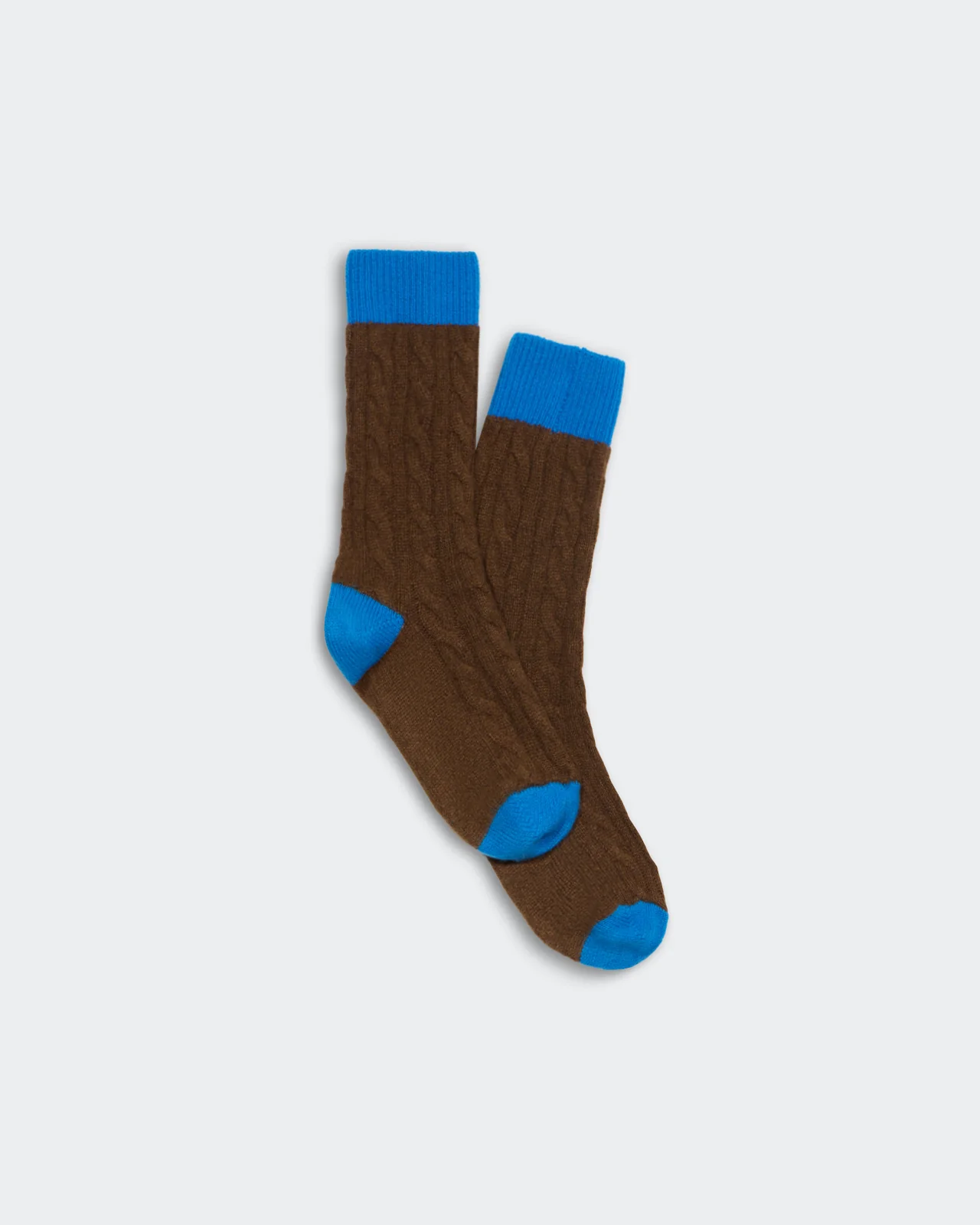 Cable Socks - Chestnut/Twilight