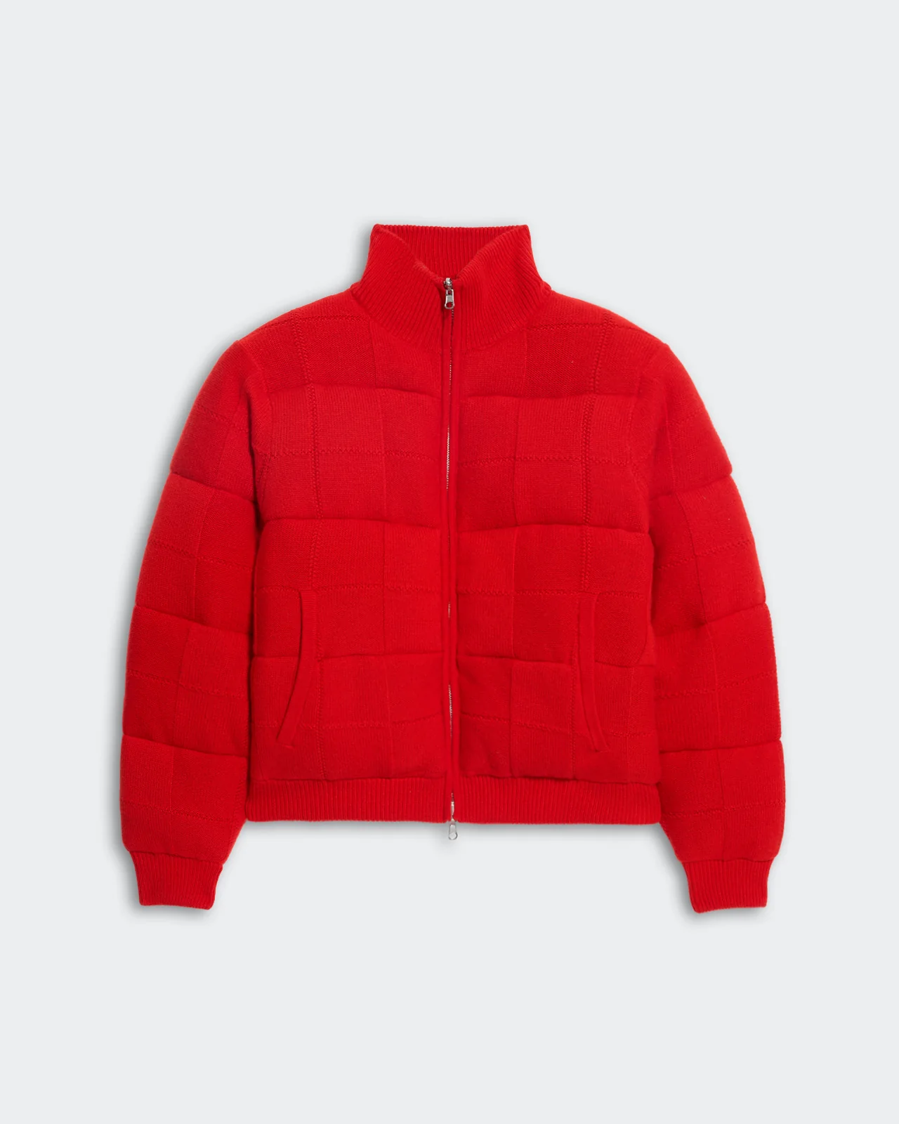 Quilted Puffer Jacket - Chili