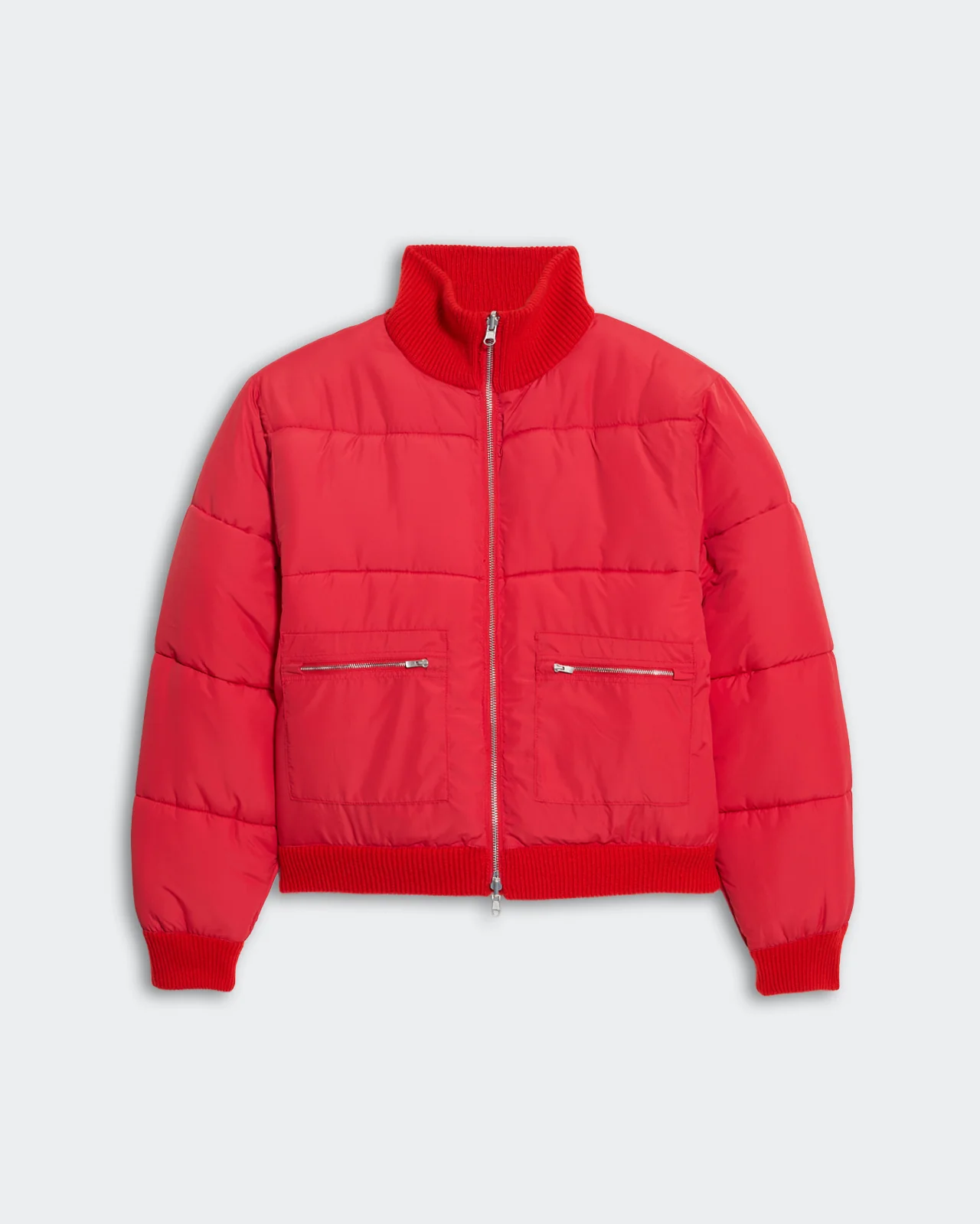 Quilted Puffer Jacket - Chili - Image 2